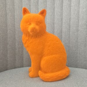 Michael's Ashland Halloween Flocked Orange Cat Figurine, NWT